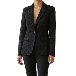 Alice + Olivia Black Lace Blazer